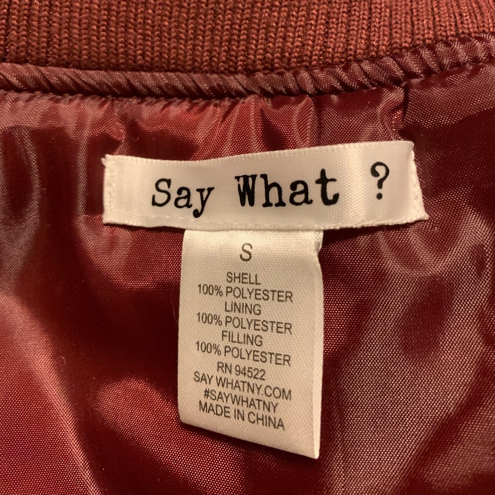 NWOT Bomber flight jacket coat in burgundy new - Picture 7 of 7
